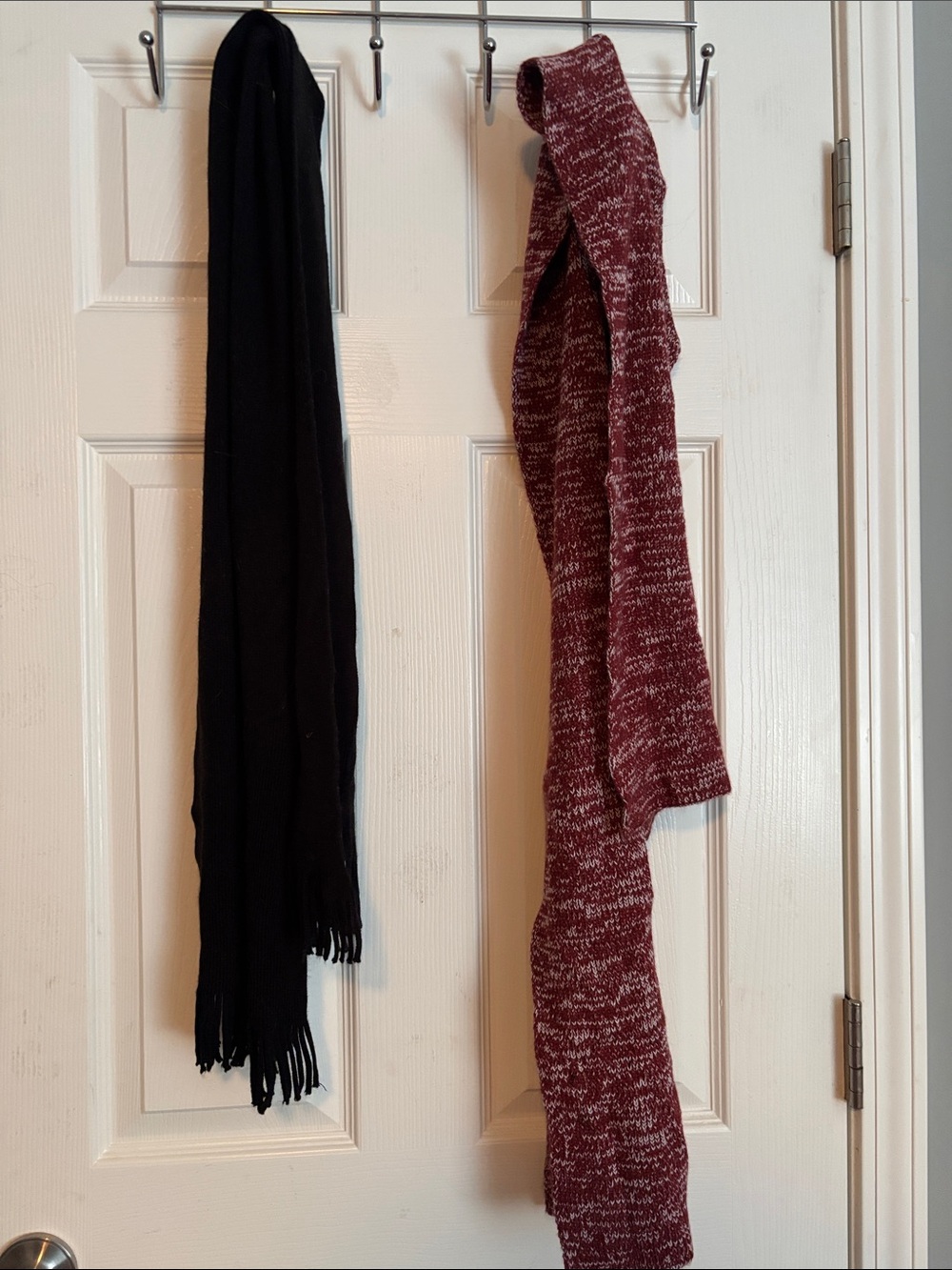 Black and Maroon Knit Scarves -